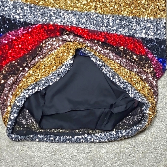 Women's GAP “Crazy Stripe” Sequin Party Holiday Cocktail Dress Size Small - Picture 10 of 12